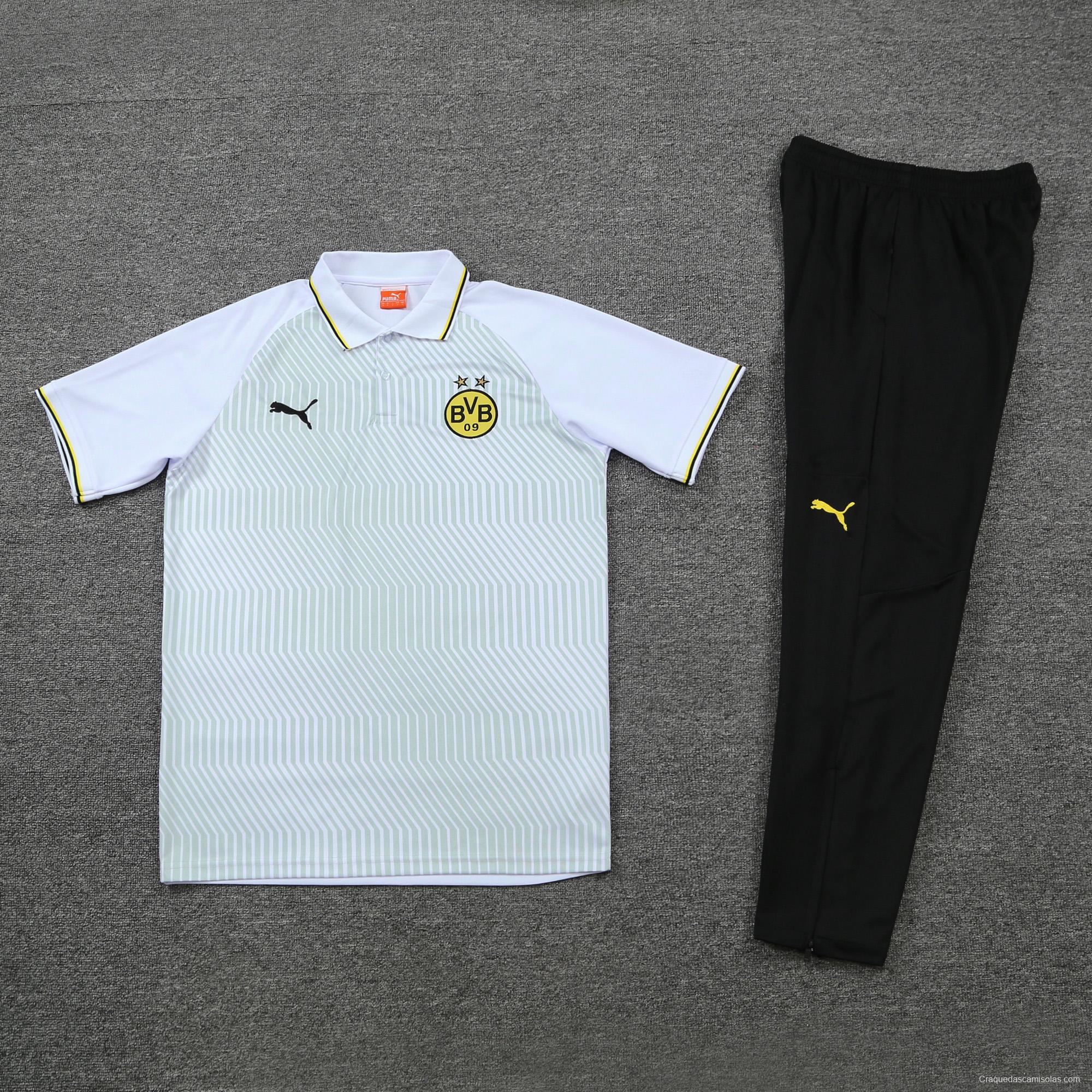 Borussia Dortmund POLO kit White and green pattern (not supported to be sold separately)