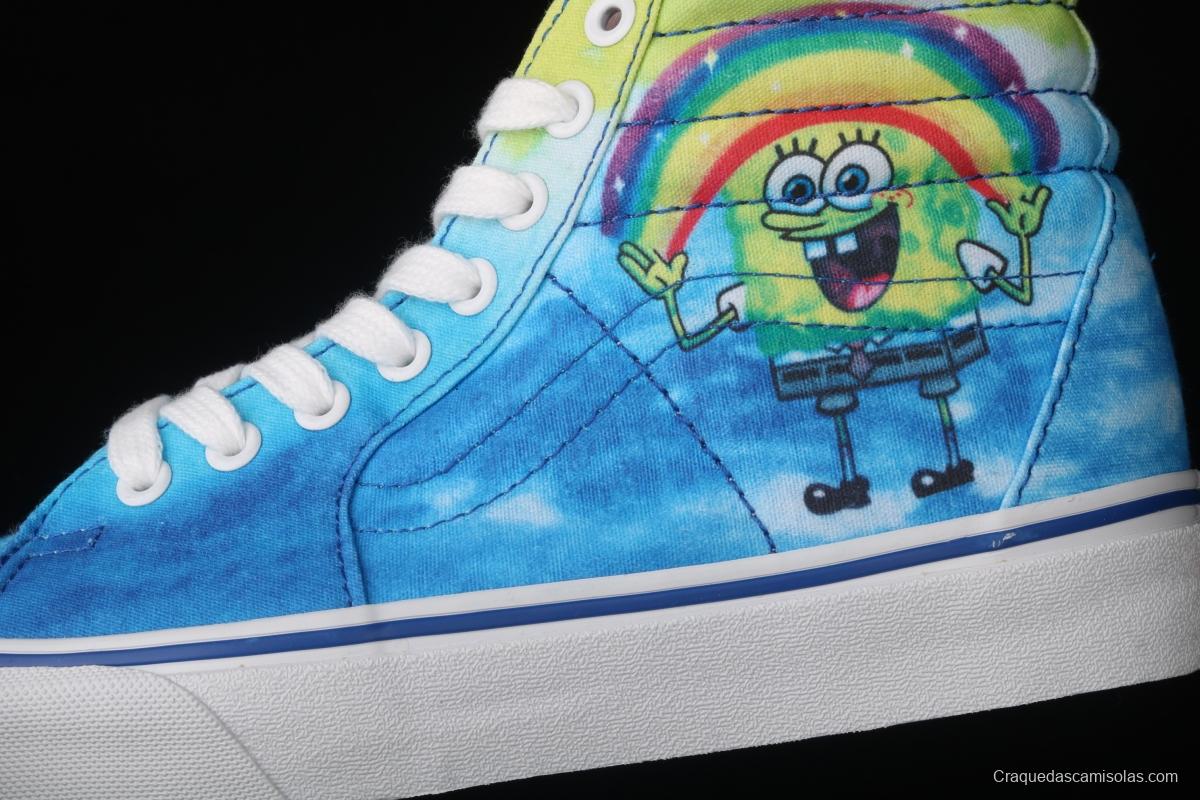 SpongeBob x Vans Sk8-Hi theme animation joint series of high-top casual board shoes VN0A32QQZAW