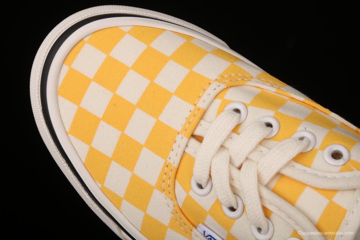 Vans Authentic classic Anna Heim orange checkerboard 4-hole low-edge high-end vulcanized skateboard shoes VN0A54F241P