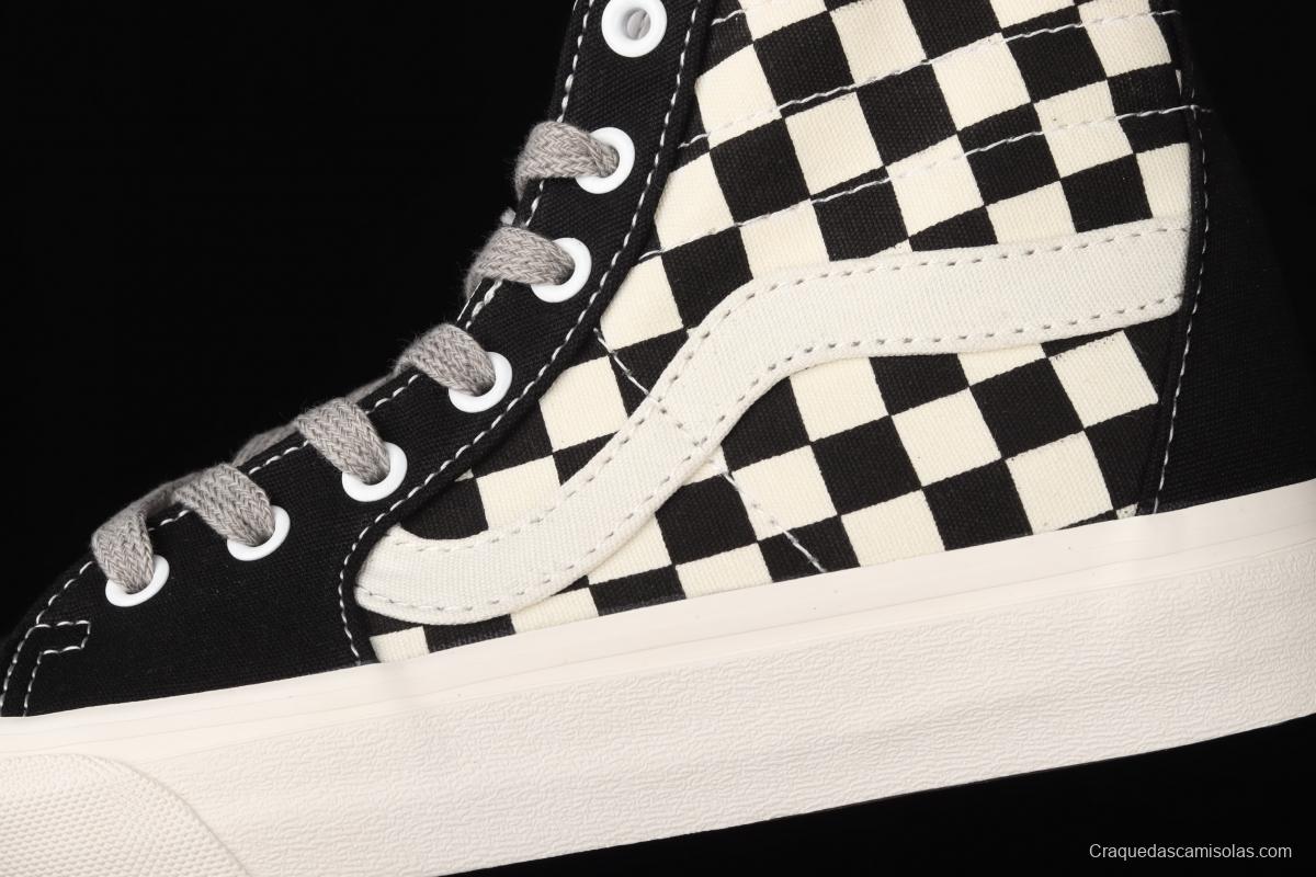 Vans Sk8-Hi Authentic black and white checkered high-top casual board shoes VN0A4RWY2BK