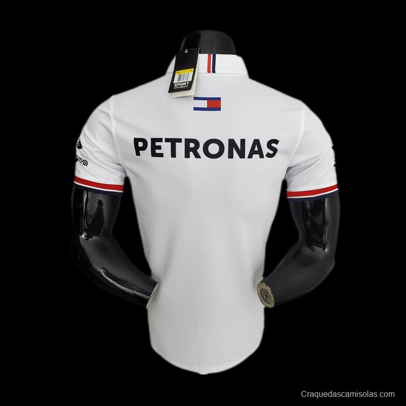 F1 Formula One 2022 Racing Suit Mercedes Polo White 