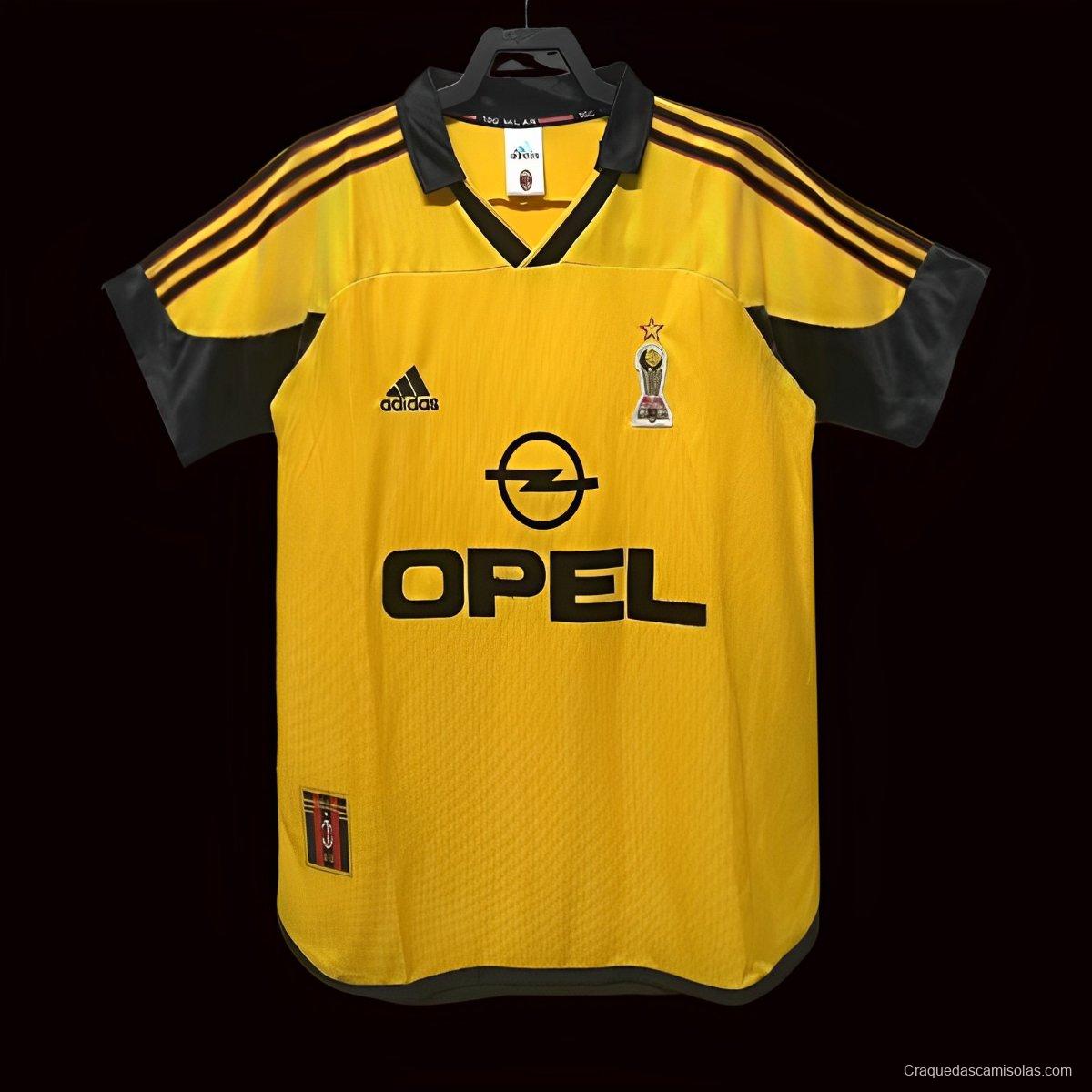 Retro 99/00 AC Milan Away Yellow Jersey